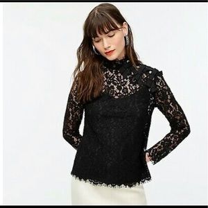 Jcrew Mockneck Top in Floral Lace